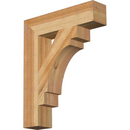 Ekena Millwork Merced Block Rough Sawn Bracket, Western Red Cedar, 4"W x 18"D x 22"H BKT04X18X22MRC05RWR